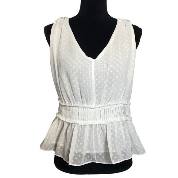 Bishop + Young Women's Swiss Dot Tank in White - Size Small - Picture 1 of 5